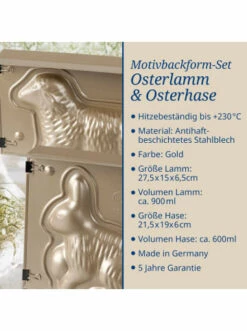 Blitzangebot 🤩 Backformen & -zubehör Dr. Oetker Osterbackformen-Set "Goldiges Ostern", Hase- Und Lamm-Backform Günstig Kaufen ⭐ -Dr.oetker Verkaufsladen dr oetker osterbackformen set goldiges ostern hase und lamm backform 2